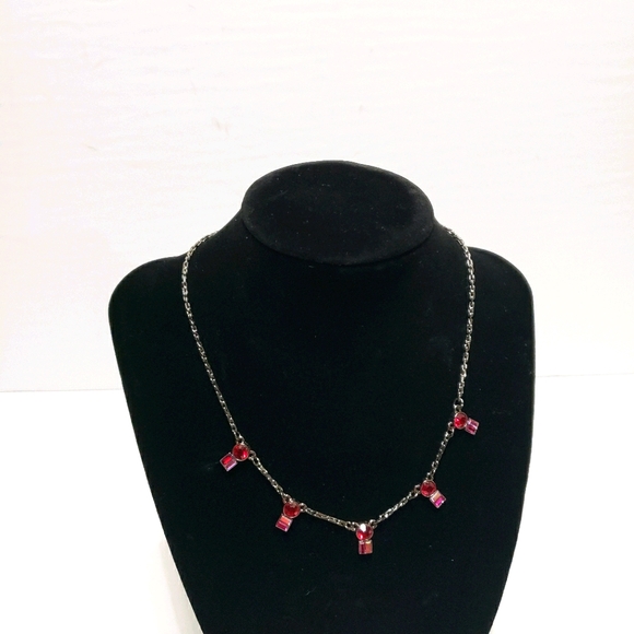 Givenchy Necklace with Red Crystals - Picture 2 of 7